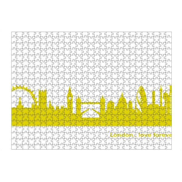 Puzzle Ravensburger "London 06 Skyline Spring-Green Print monochrome" artboxONE - Städte,Städte / London,Abstrakt,Architektur