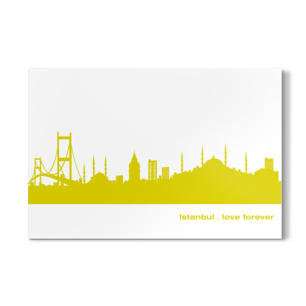 Galerie-Print "Istanbul 06 Skyline Spring-Green Print monochrome" 30x20 cm artboxONE