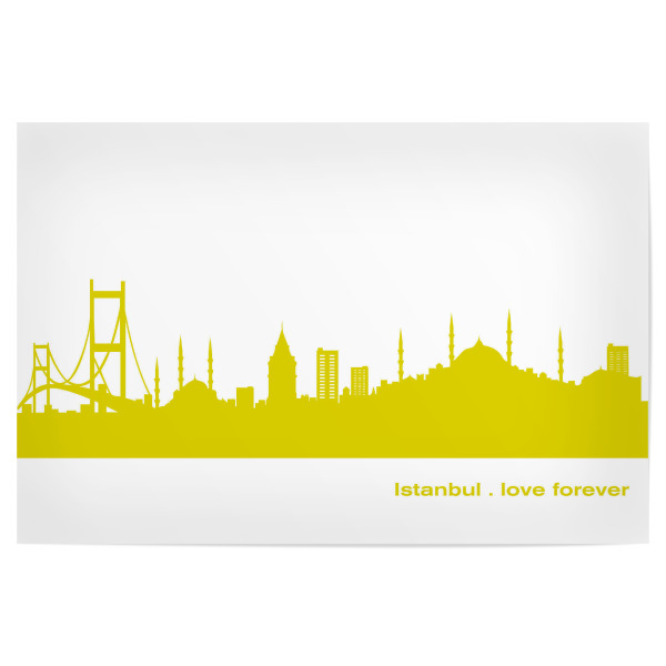Poster 30x20 cm "Istanbul 06 Skyline Spring-Green Print monochrome" artboxONE - Städte,Abstrakt,Architektur,Städte / Istanbul