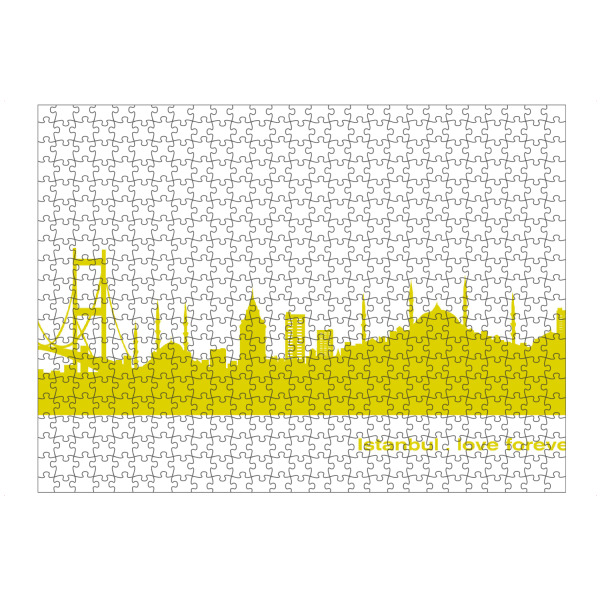 artboxONE Puzzle "Istanbul 06 Skyline Spring-Green Print monochrome" artboxONE - Städte,Abstrakt,Architektur,Städte / Istanbul