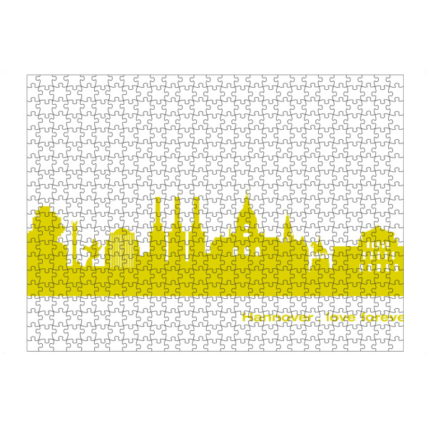 artboxONE Puzzle "Hannover 06 Skyline Spring-Green Print monochrome" artboxONE - Städte,Abstrakt,Architektur,Städte / Weitere