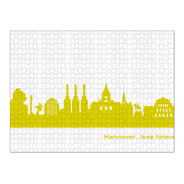 Puzzle Ravensburger "Hannover 06 Skyline Spring-Green Print monochrome" artboxONE - Städte,Abstrakt,Architektur,Städte / Weitere