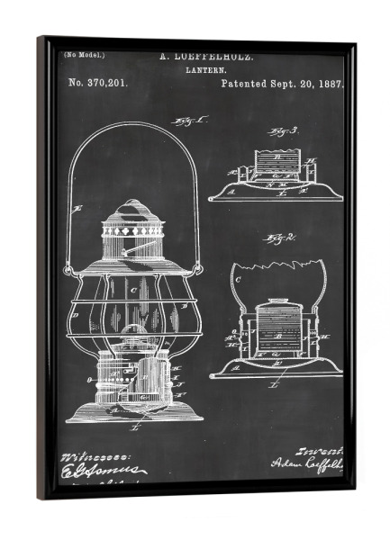 Poster mit schwarzem Rahmen "Camping Laterne" artboxONE - Reise,Schwarzweiß