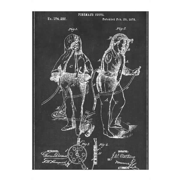 artboxONE Puzzle "Feuerwehrmann Anzug" artboxONE - Menschen,Schwarzweiß