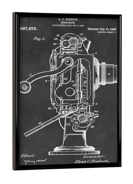 Poster mit schwarzem Rahmen "Retro Kinetoskop" artboxONE - Film,Schwarzweiß