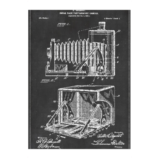 Puzzle Ravensburger "Vintage Kamera" artboxONE - Reise,Abstrakt,Schwarzweiß