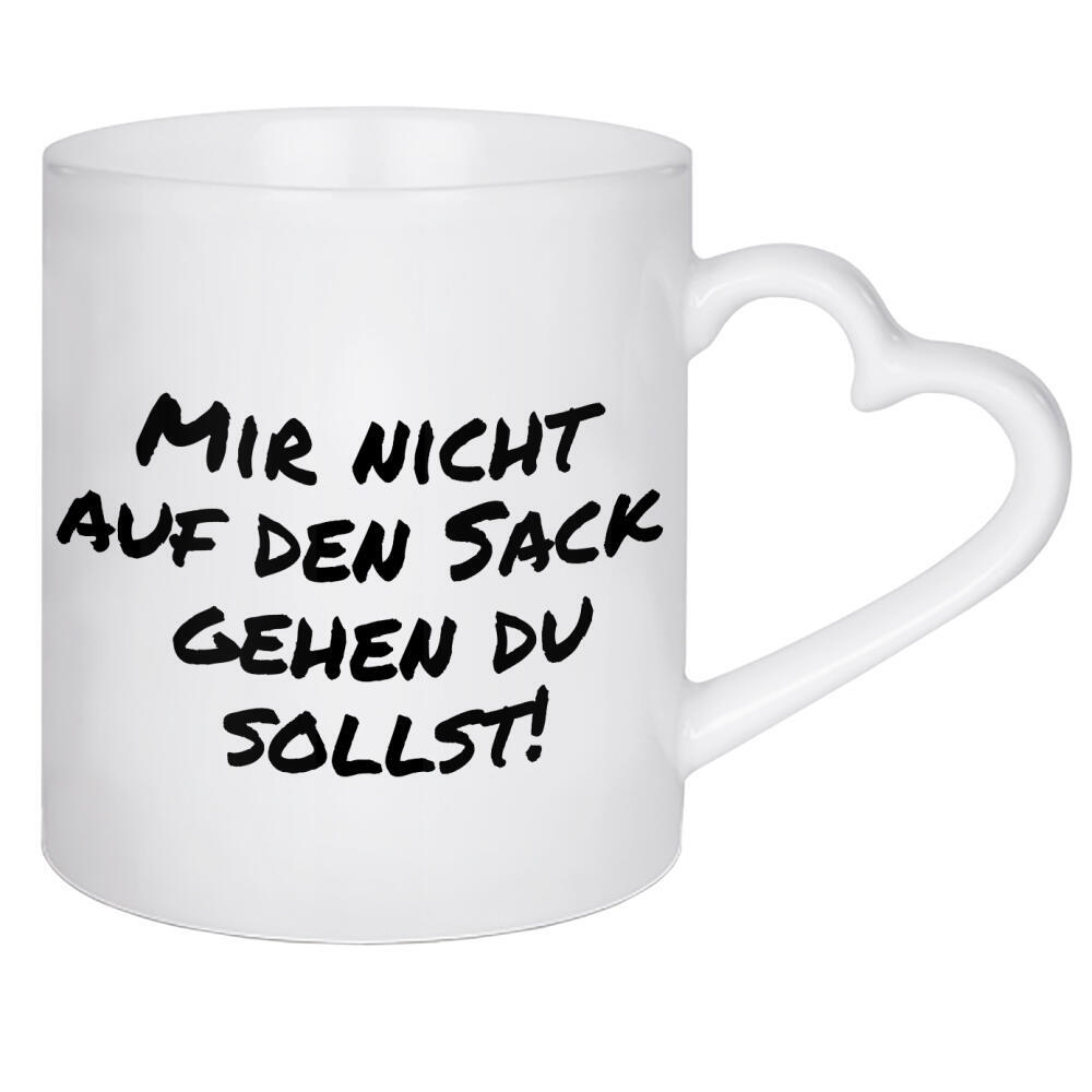 Herztasse "Nicht auf den Sack gehen du sollst" artboxONE - Typografie,Menschen,Lustig