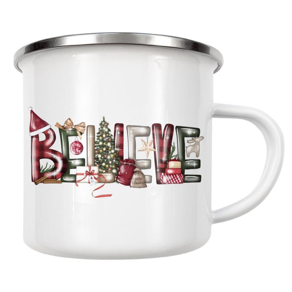 Emaille Tasse "Glauben Sie Weihnachten" artboxONE - Weihnachten
