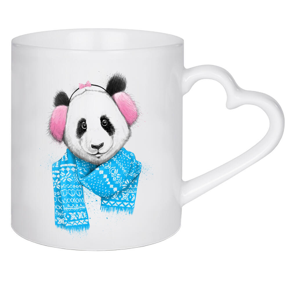 Herztasse "Christmas panda girl" artboxONE - Tiere,Fashion,Weihnachten
