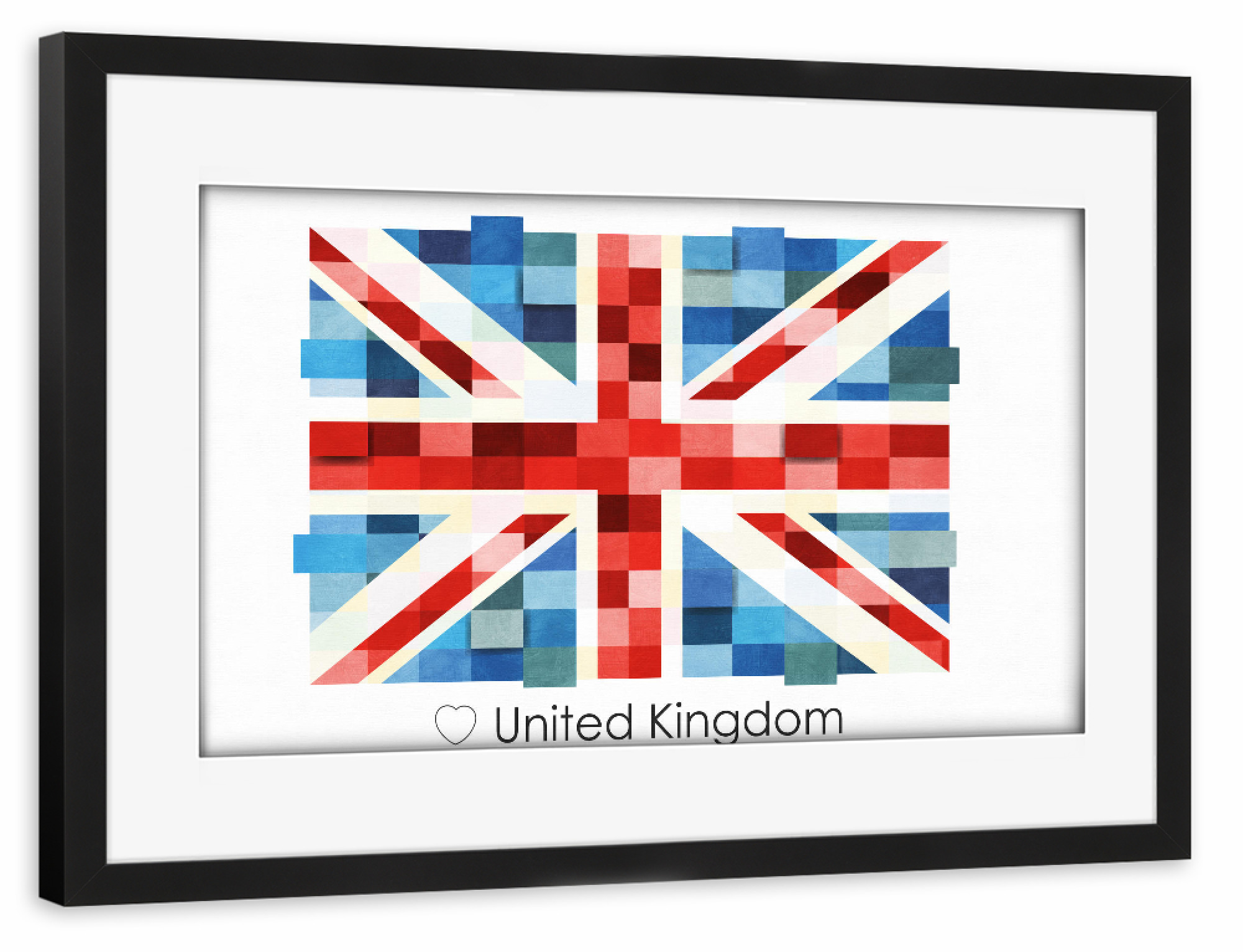 Poster mit Rahmen schwarz "United Kingdom UK Flag" artboxONE - Reise,Reise / Länder