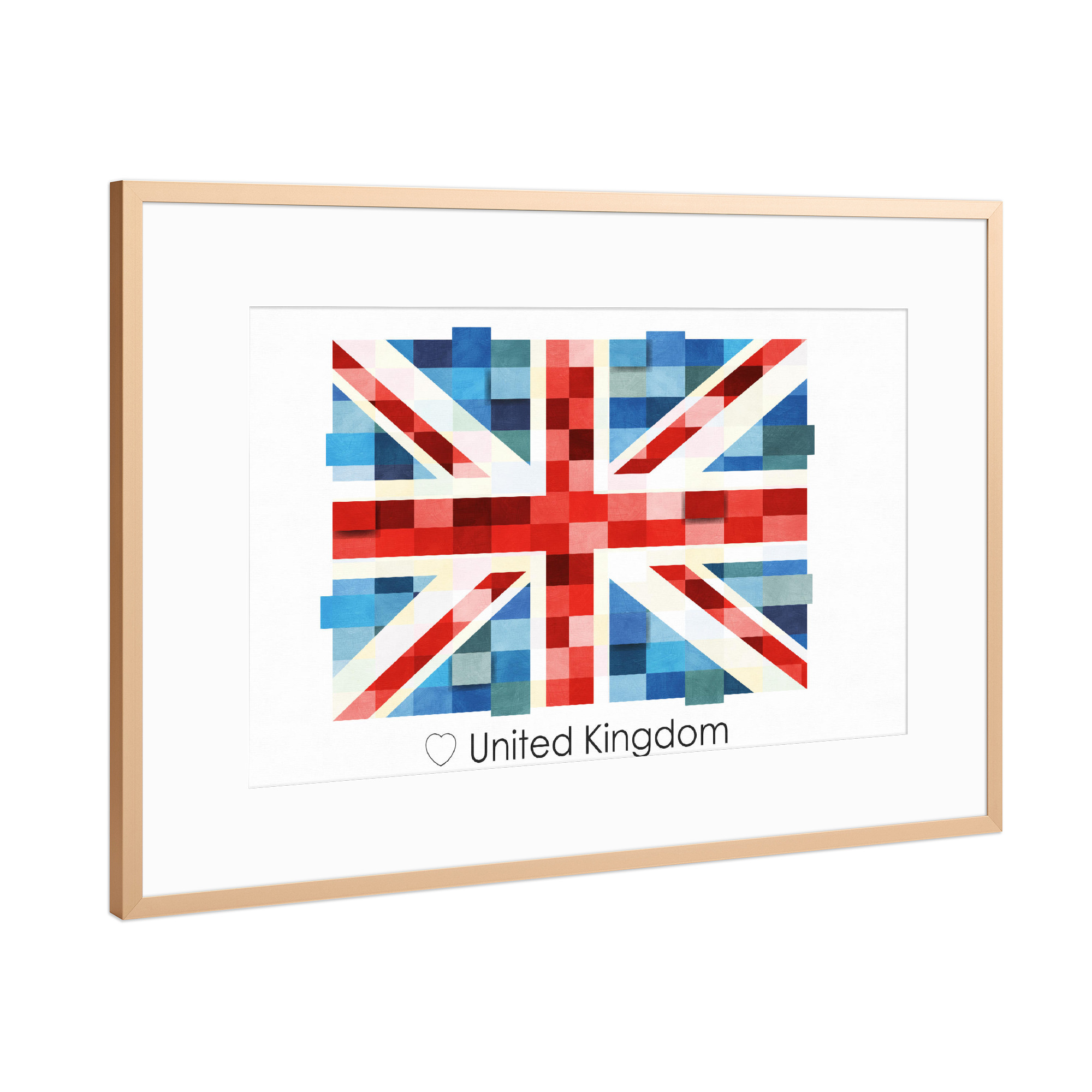 Poster mit Rahmen Kupfer "United Kingdom UK Flag" artboxONE - Reise,Reise / Länder