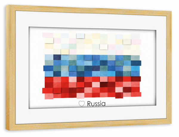 Poster mit Rahmen kiefer "Russia Flag" artboxONE - Reise,Reise / Länder