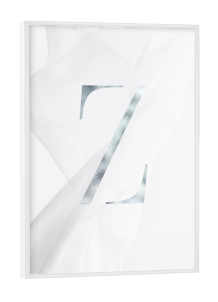 Poster mit weißem Rahmen "SILBER LETTER COLLECTION | Z" artboxONE - Schwarzweiß,Buchstaben,Buchstaben / Z