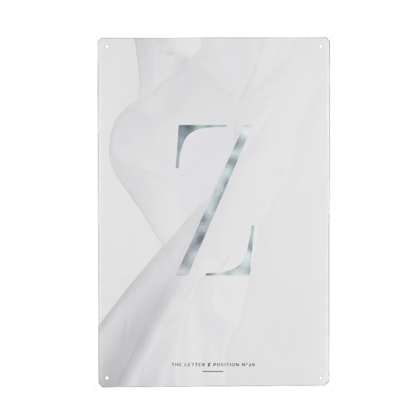 Holzbild "SILBER LETTER COLLECTION | Z" artboxONE - Schwarzweiß,Buchstaben,Buchstaben / Z