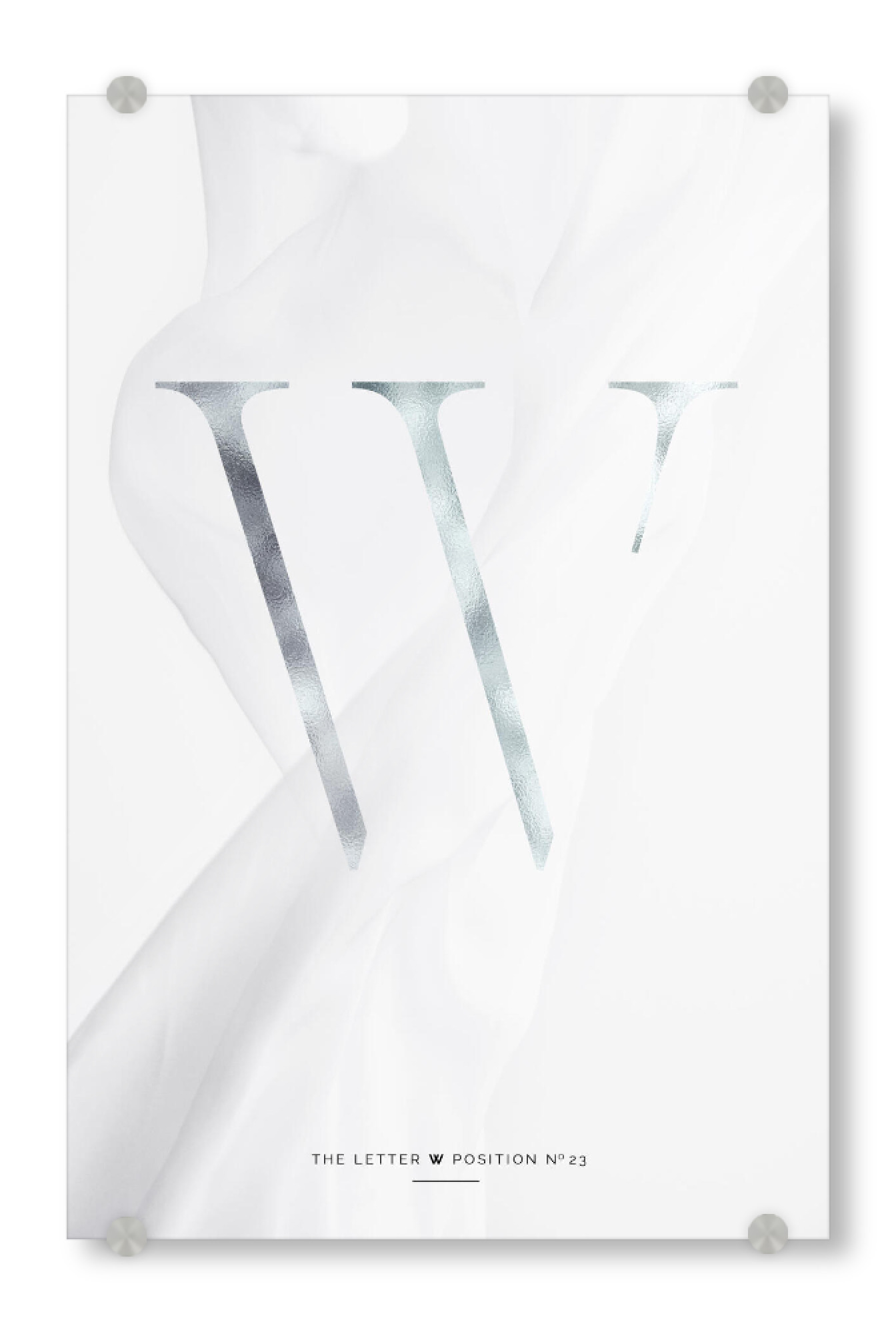 Acrylglasbild "SILBER LETTER COLLECTION | W" artboxONE - Schwarzweiß,Buchstaben,Buchstaben / W