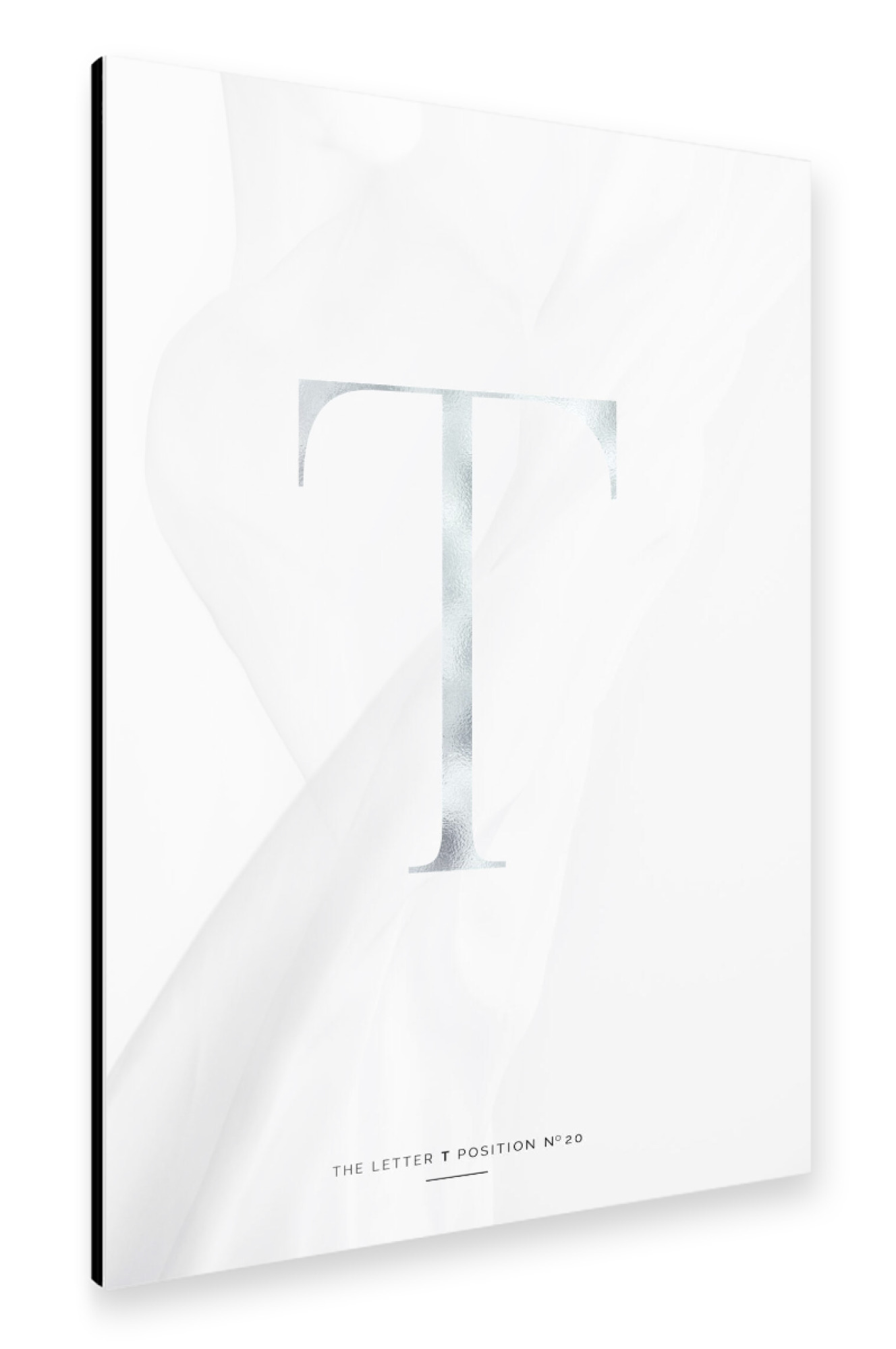 Alu-Dibond "SILBER LETTER COLLECTION | T" 30x20 cm artboxONE