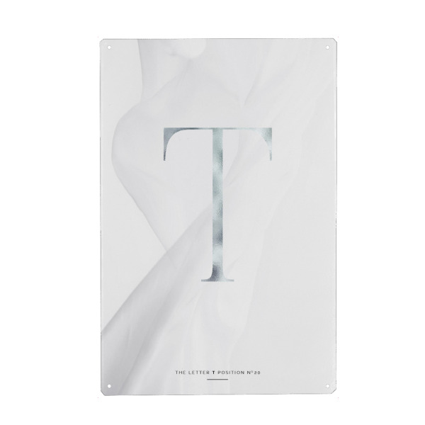Metall Poster "SILBER LETTER COLLECTION | T" artboxONE - Schwarzweiß,Buchstaben,Buchstaben / T