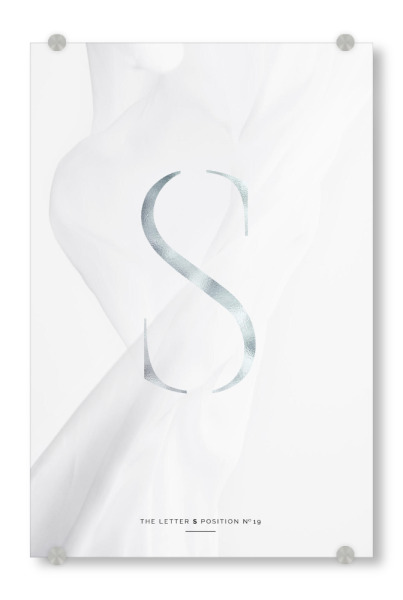 Acrylglasbild "SILBER LETTER COLLECTION | S" artboxONE - Schwarzweiß,Buchstaben,Buchstaben / S