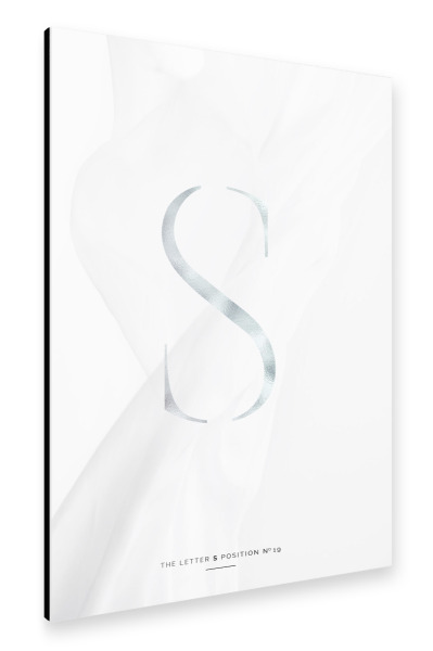 Alu-Dibond "SILBER LETTER COLLECTION | S" 30x20 cm artboxONE