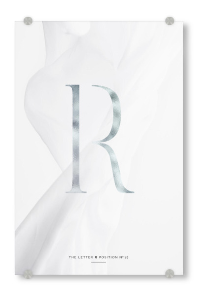 Acrylglasbild "SILBER LETTER COLLECTION | R" artboxONE - Schwarzweiß,Buchstaben,Buchstaben / R