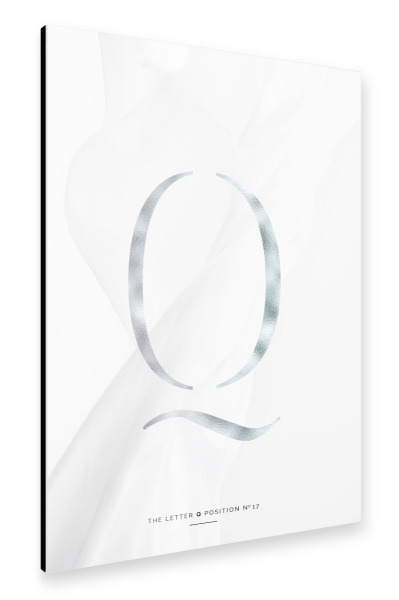 Alu-Dibond "SILBER LETTER COLLECTION | Q" 30x20 cm artboxONE