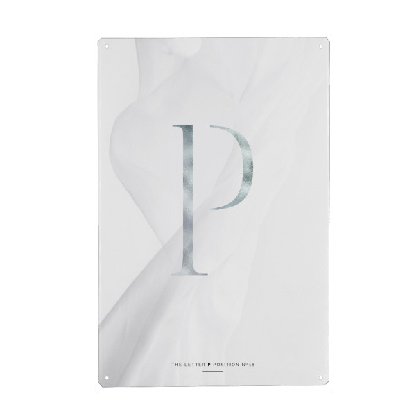 Metall Poster "SILBER LETTER COLLECTION | P" artboxONE - Schwarzweiß,Buchstaben,Buchstaben / P