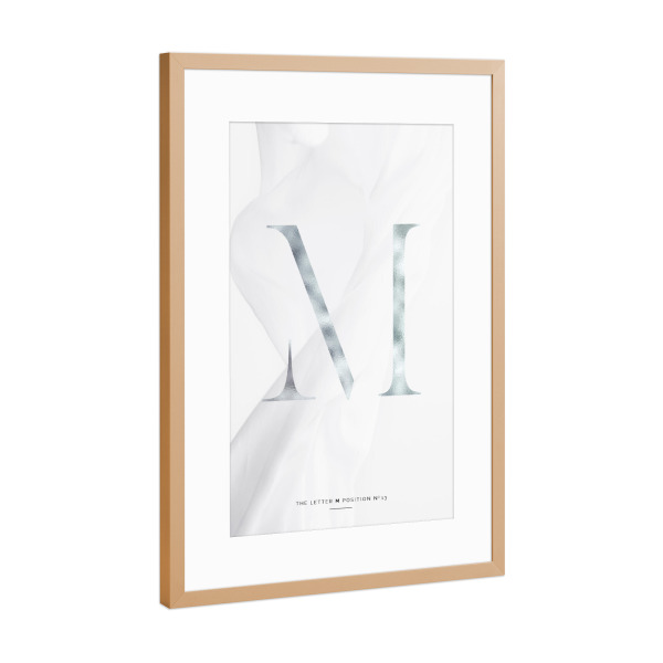 Poster mit Rahmen Kupfer "SILBER LETTER COLLECTION | M" artboxONE - Schwarzweiß,Buchstaben,Buchstaben / M