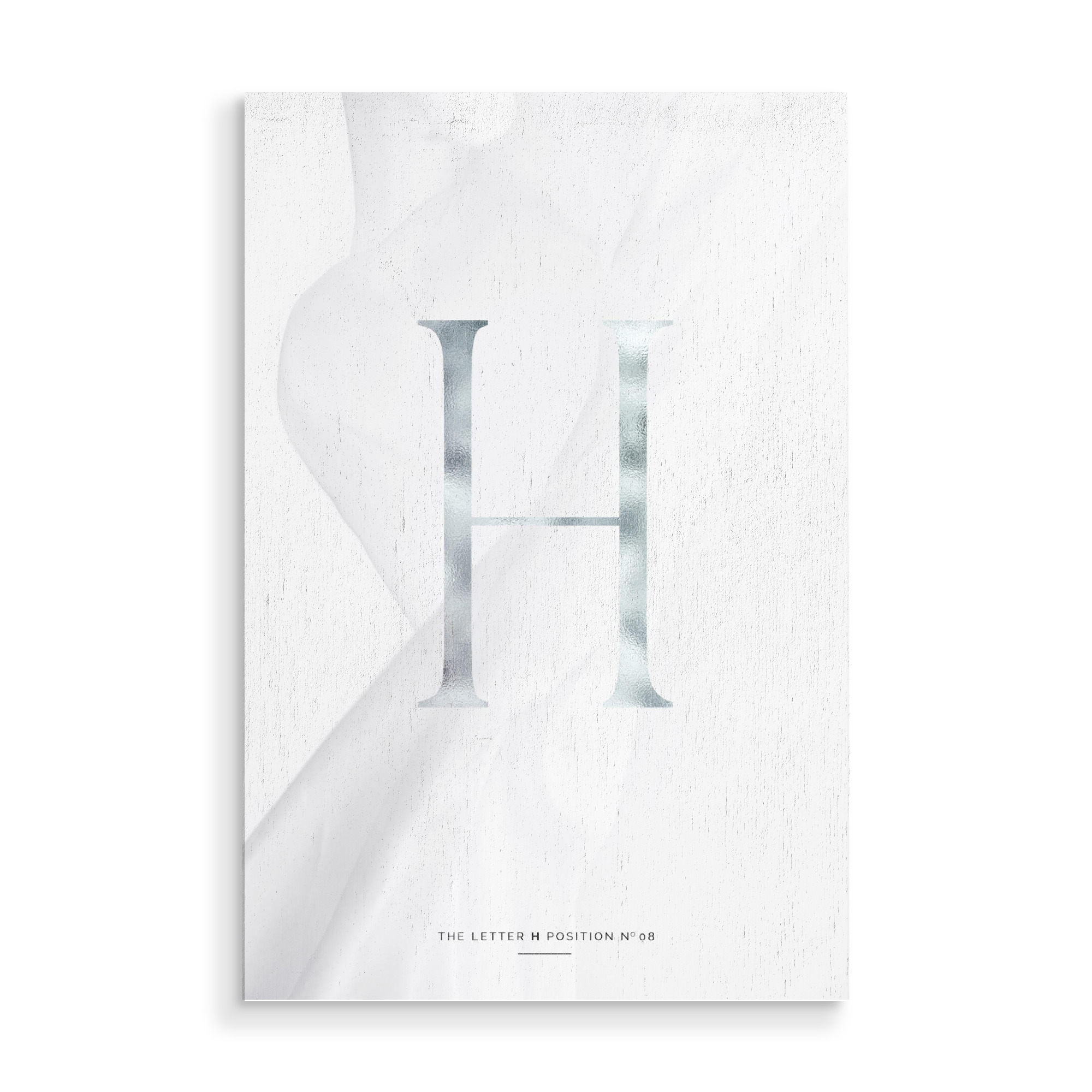 Holzbild "SILBER LETTER COLLECTION | H" artboxONE - Schwarzweiß,Buchstaben,Buchstaben / H