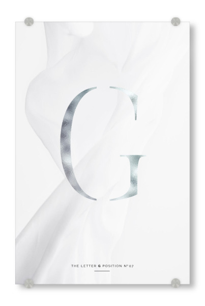 Acrylglasbild "SILBER LETTER COLLECTION | G" artboxONE - Schwarzweiß,Buchstaben,Buchstaben / G