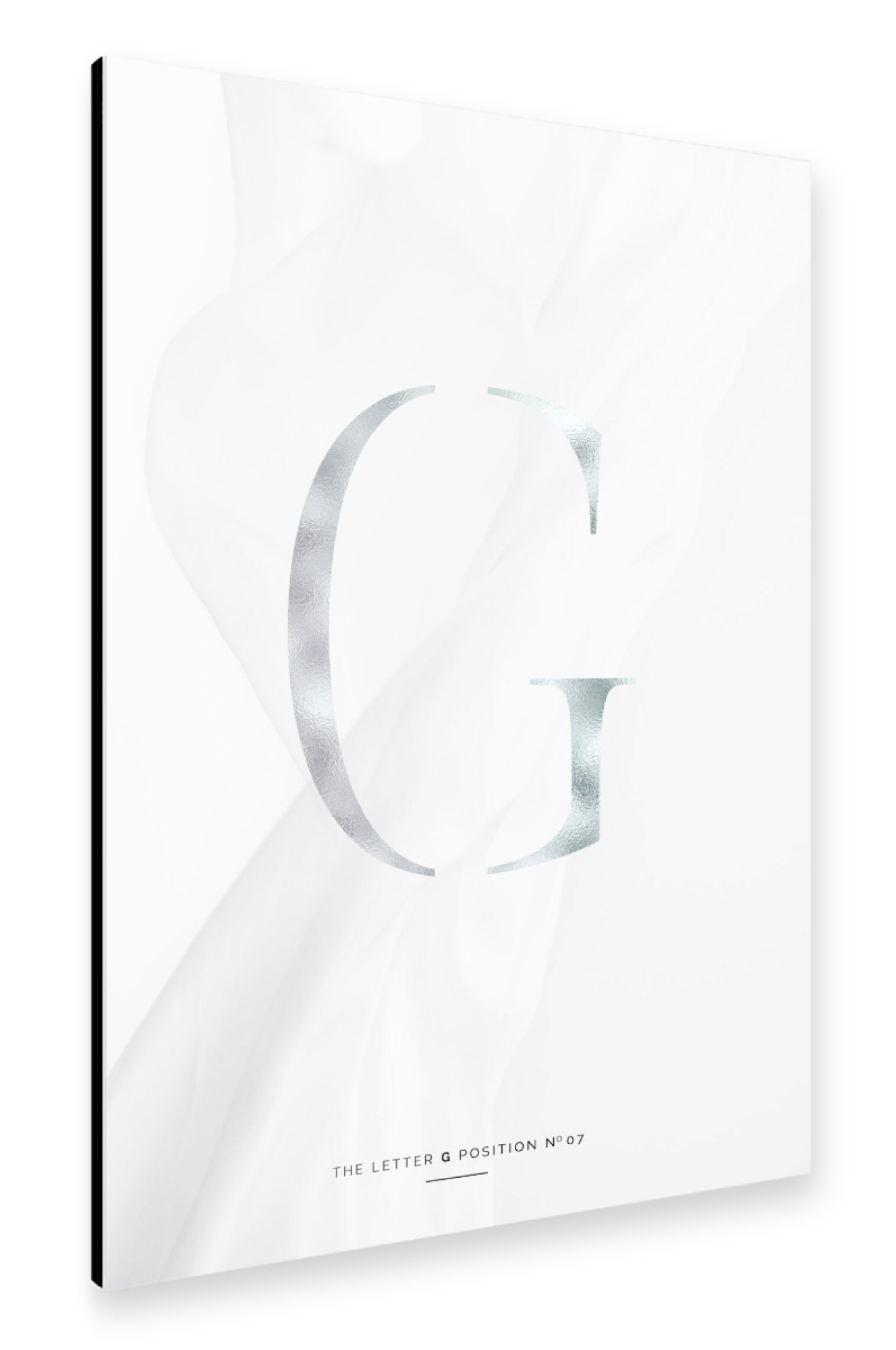 Alu-Dibond "SILBER LETTER COLLECTION | G" 75x50 cm artboxONE