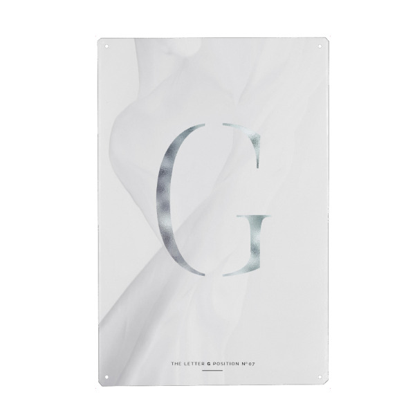 Holzbild "SILBER LETTER COLLECTION | G" artboxONE - Schwarzweiß,Buchstaben,Buchstaben / G