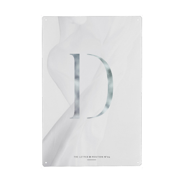 Metall Poster "SILBER LETTER COLLECTION | D" artboxONE - Schwarzweiß,Buchstaben,Buchstaben / D