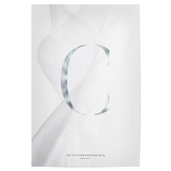 Poster 30x20 cm "SILBER LETTER COLLECTION | C" artboxONE - Schwarzweiß,Buchstaben,Buchstaben / C