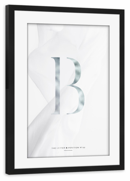Poster mit Rahmen schwarz "SILBER LETTER COLLECTION | B" artboxONE - Schwarzweiß,Buchstaben,Buchstaben / B