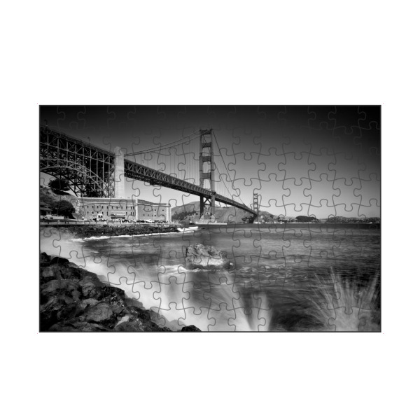 artboxONE Puzzle "GOLDEN GATE BRIDGE Fort Point" artboxONE - Städte,Reise,Schwarzweiß,Architektur,Reise / Länder,Städte / San Francisco