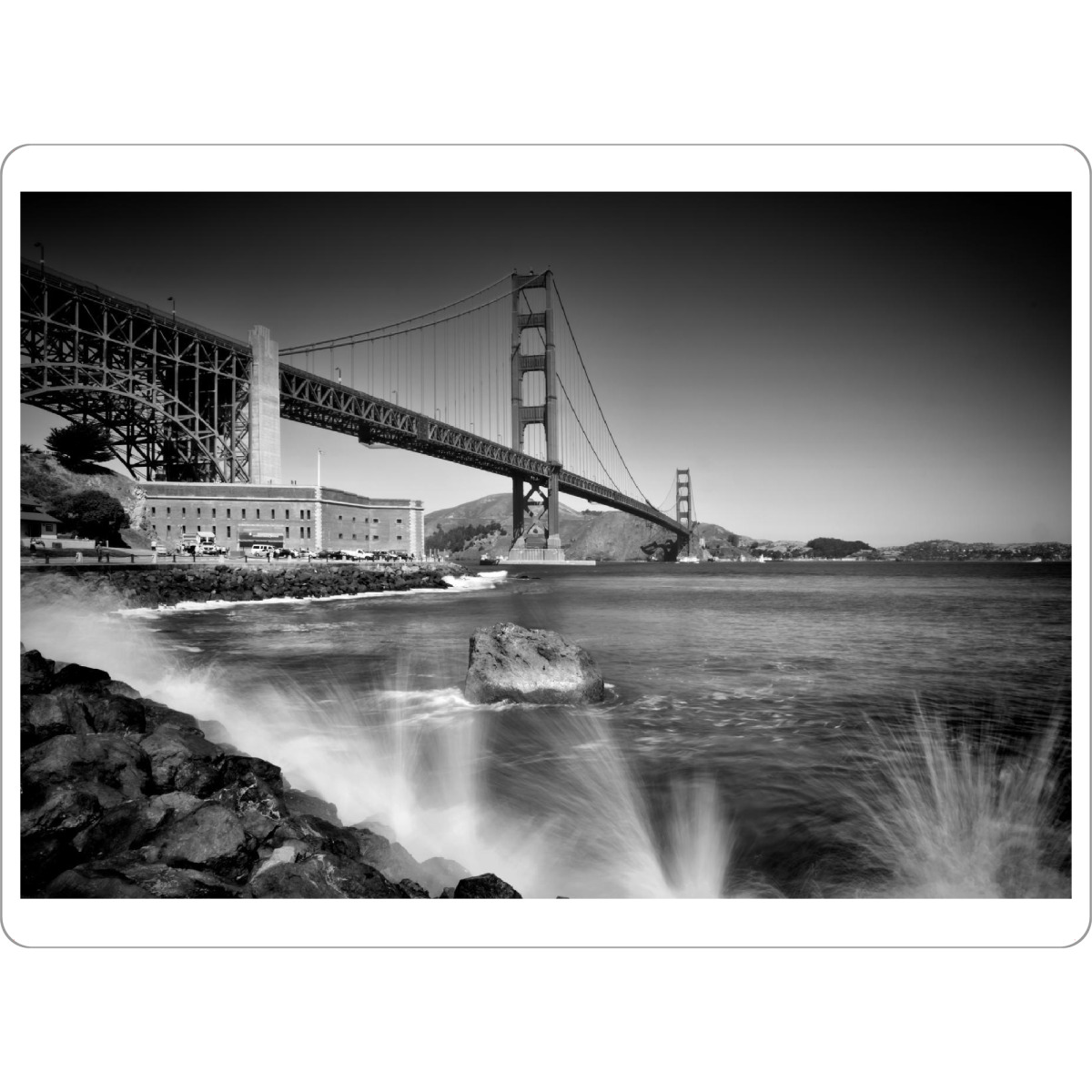 Tischset "GOLDEN GATE BRIDGE Fort Point" artboxONE - Städte,Reise,Schwarzweiß,Architektur,Reise / Länder,Städte / San Francisco