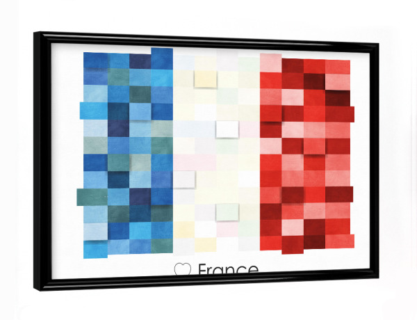 Poster mit schwarzem Rahmen "France Flag" artboxONE - Reise,Reise / Länder