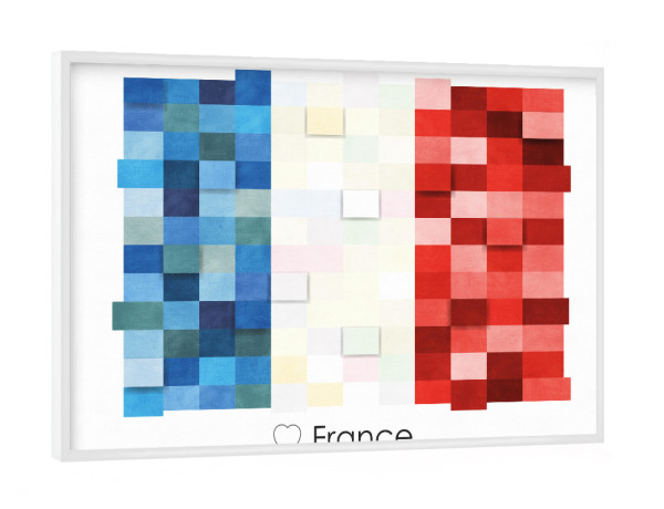 Poster mit weißem Rahmen "France Flag" artboxONE - Reise,Reise / Länder