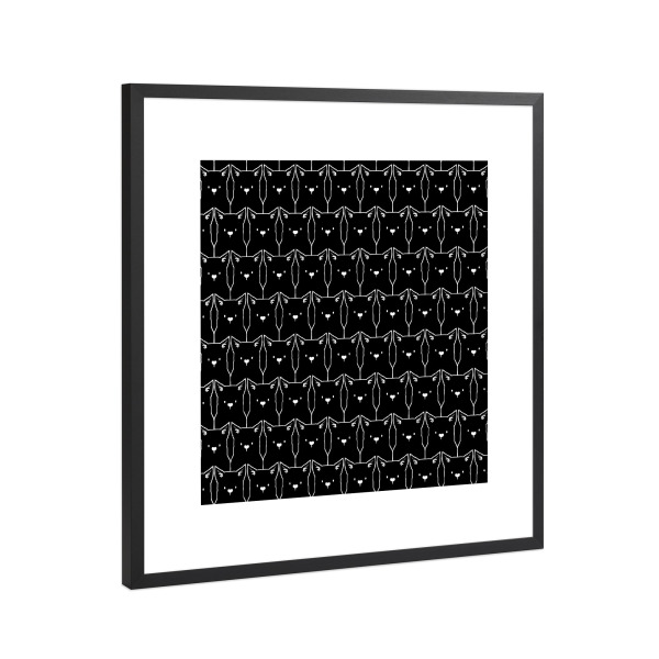Poster mit Rahmen Schwarz (Metallic) "Cats Cats Cats" artboxONE - Tiere - Katzen,Muster,Kätzchen,Miezekatze,Tiere,Lustig,Tobias fonseca,Tobe fonseca
