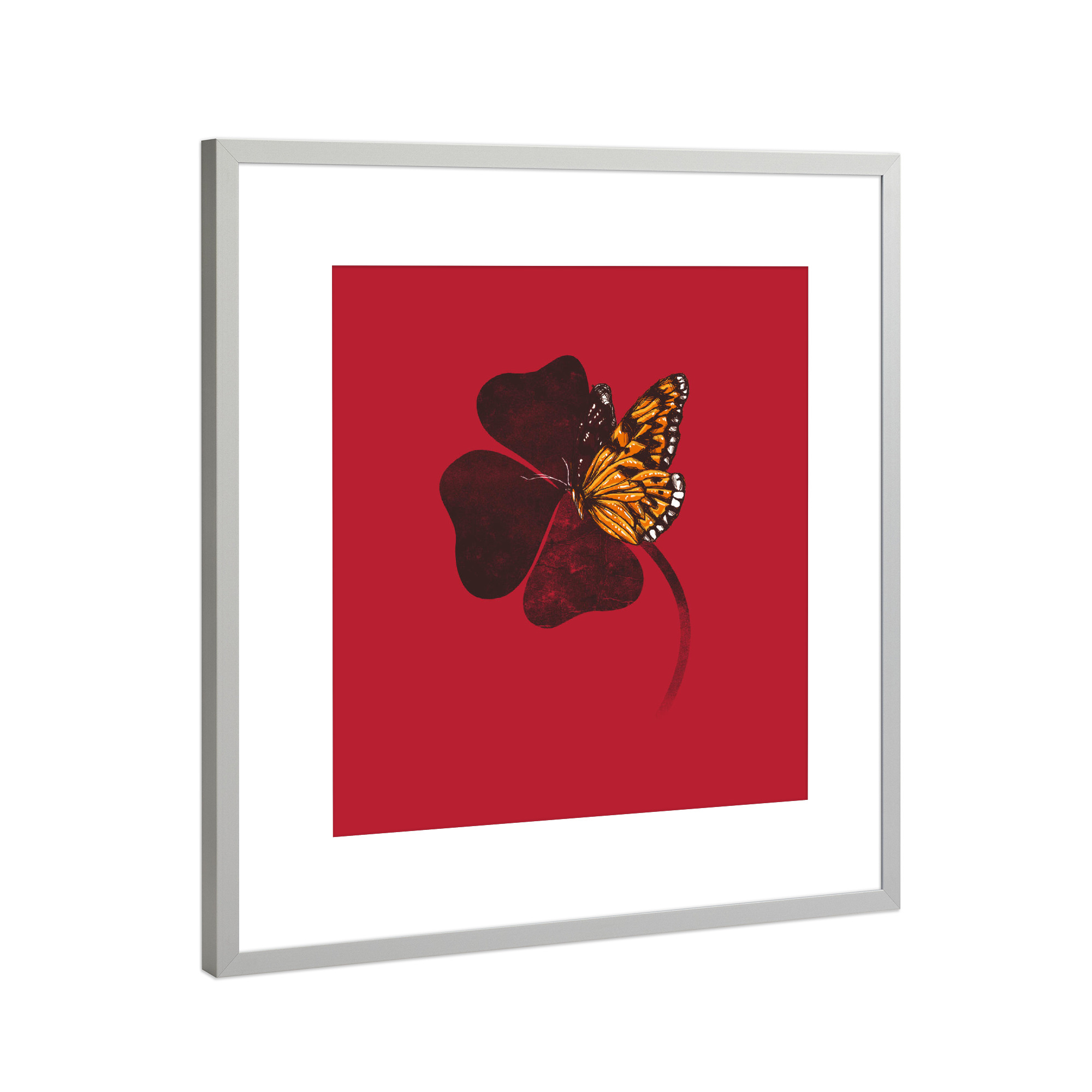 Poster mit Rahmen Silber "By Chance" artboxONE - Natur - Schmetterling,Natur,Pflanzen,Cool,Glücklich,Tobias fonseca,Tobe fonseca