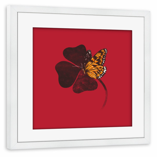 Poster mit Rahmen weiß "By Chance" artboxONE - Natur - Schmetterling,Natur,Pflanzen,Cool,Glücklich,Tobias fonseca,Tobe fonseca