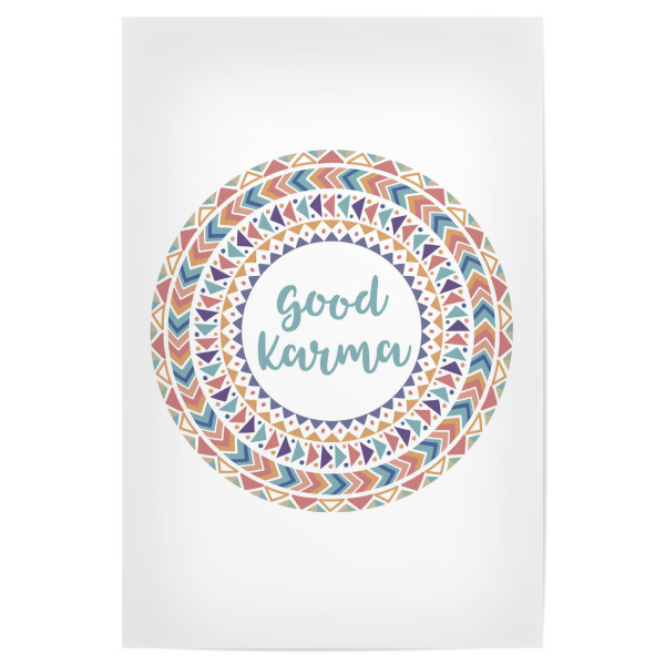 Poster 30x20 cm "Good Karma" artboxONE - Typografie,Menschen,Geometrie,Liebe