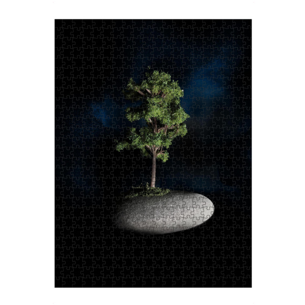 Puzzle Ravensburger "The First Sanctuary in Space" artboxONE - Natur - Baum,Stein,Zen,Bonsai,Raum,Nebelfleck,Baum,Natur,Träume,Fiktion,Fantasie