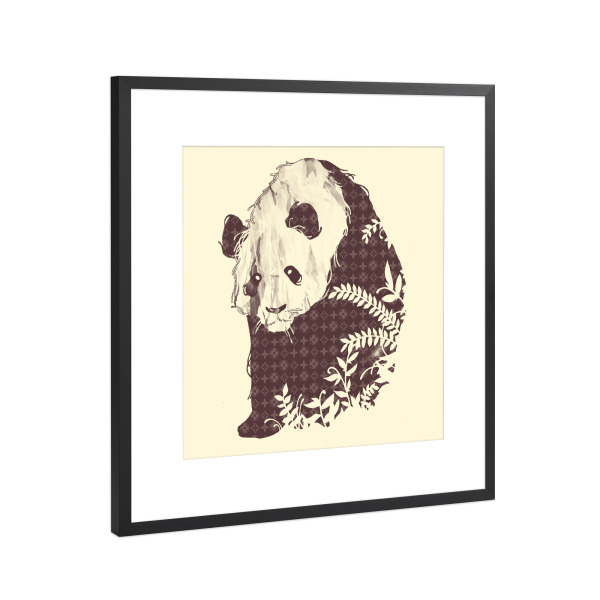 Poster mit Rahmen Schwarz (Metallic) "Brand New Panda" artboxONE - Natur