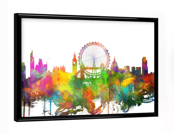 Poster mit schwarzem Rahmen "London colorful city skyline" artboxONE - Städte,Städte / London - London,Skyline,England,Uk