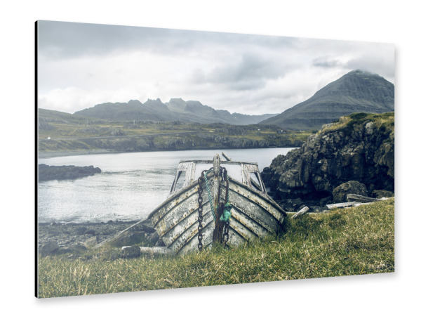 Alu-Dibond "Aged Boat" 30x20 cm artboxONE