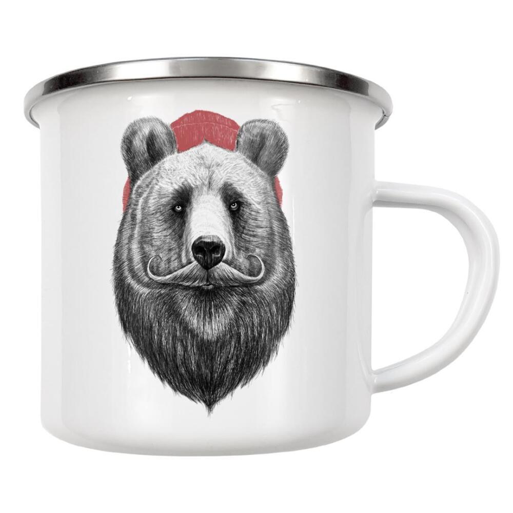 Emaille Tasse "Bearded bear" artboxONE - Tiere,Fashion,Festivals