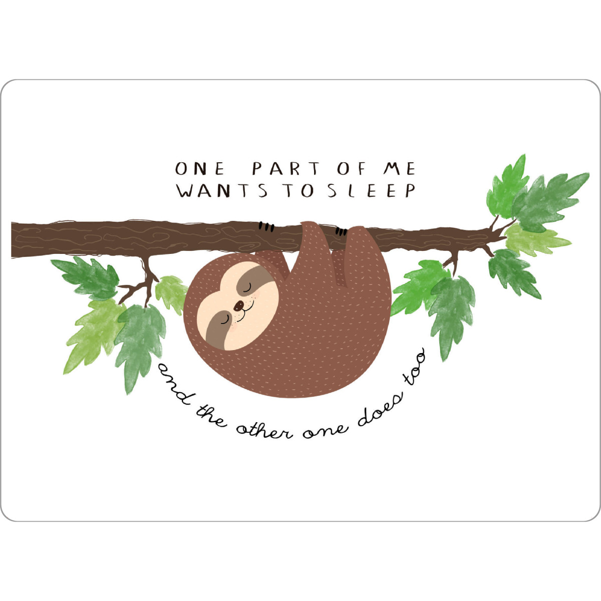Tischset "One part of me wants to sleep" artboxONE - Für Kinder,Tiere - Faultier,Zitat,Zitate,Schön,Lustig,Tier,Fehlerhaft,Süss,Kinderzimmer