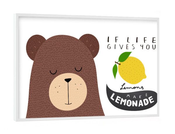 Poster mit weißem Rahmen "If life gives you lemons" artboxONE - Für Kinder,Tiere