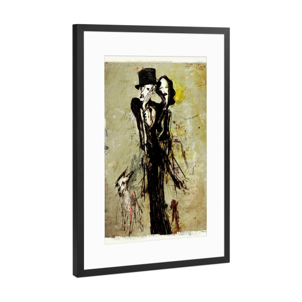 Poster mit Rahmen Schwarz (Metallic) "Le temps des poètes" artboxONE - Fashion